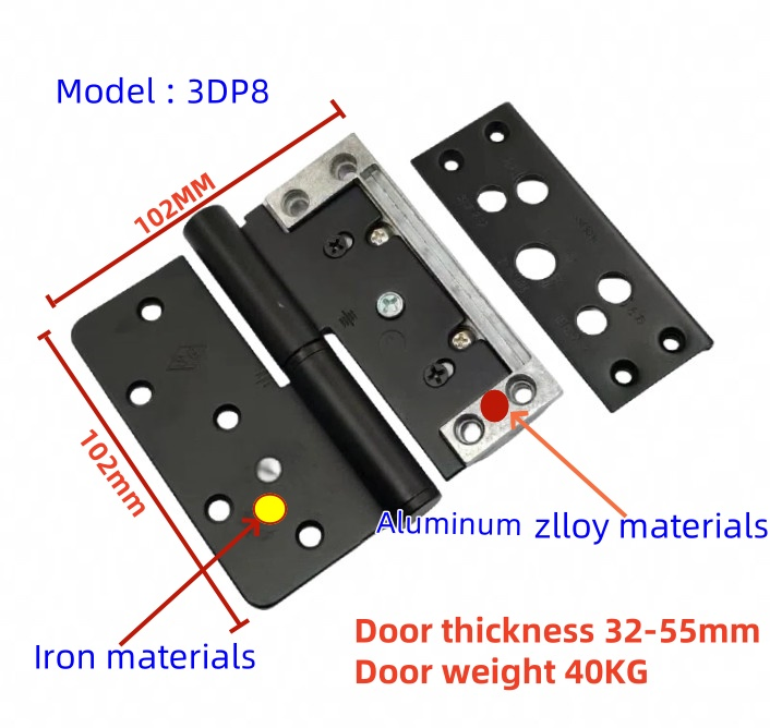 Aluminum Alloy Butt 4'*4'*2.5 3D Pin Adjustable Japanese Style Carbon Steel Iron DIY Door Flat Flap Butt Hinge for 40kg Furniture Wooden Door and Window