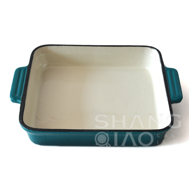 Чугунная эмалированная форма для запекания прямоугольная