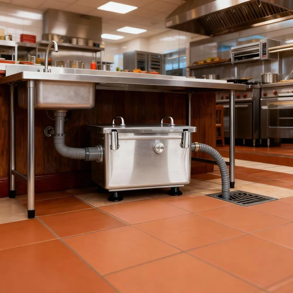 Heavybao Factory Direct Sealed Stainless Steel Kitchen Commercial Oil Water Grease Trap Separator