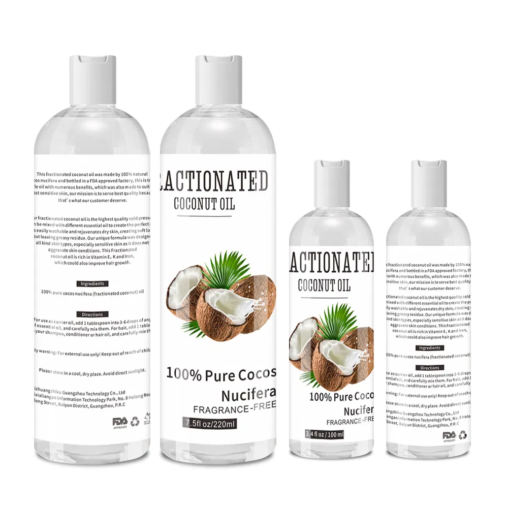 Custom Private Label Organic Fractionated Coconut Oil for Skin and Hair Care