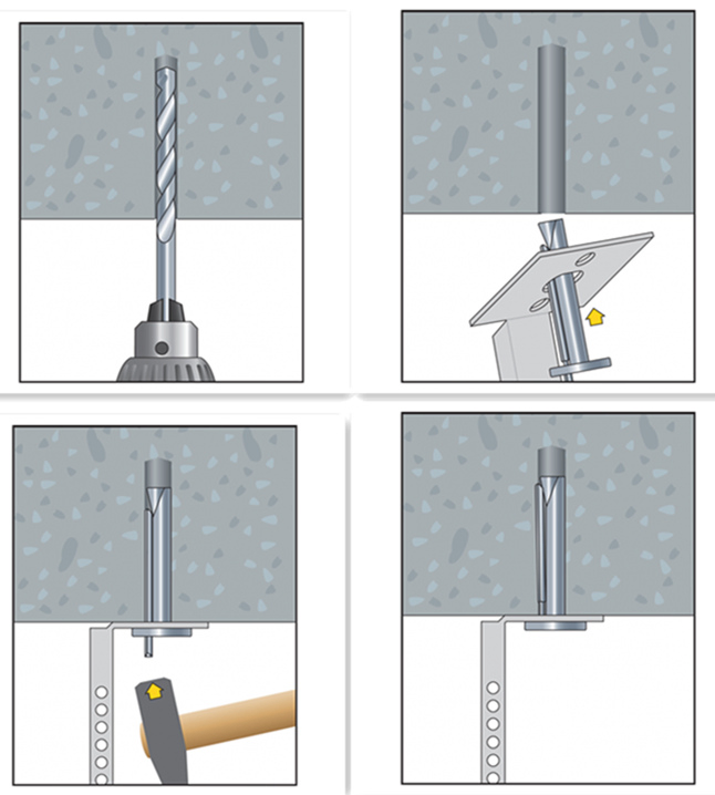 Анкер потолочный M6x50 оцинкованный для бетона