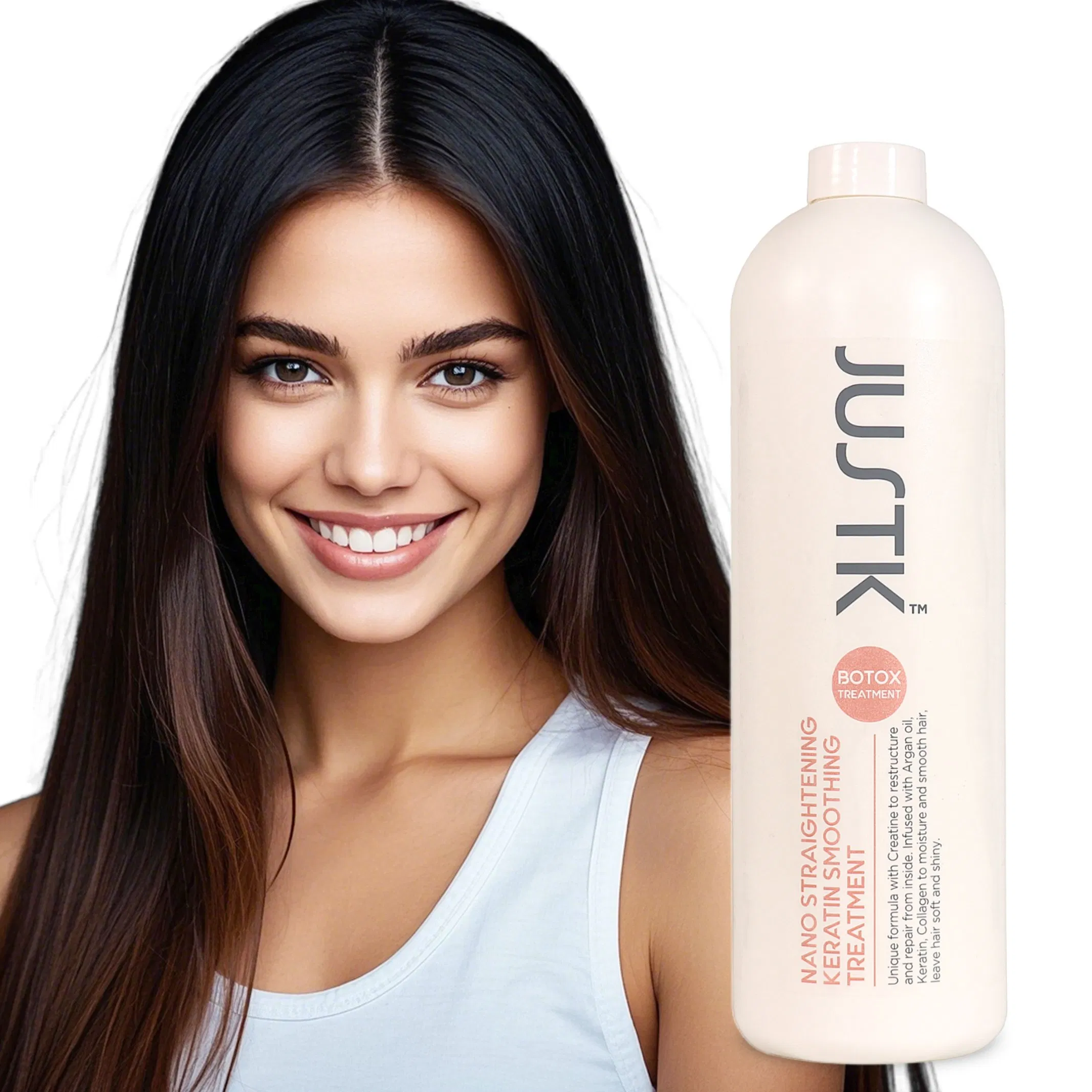 Justk Keratin Hair Straightening Cream Argan Oil Smooth Nano Collagen Hair Treatment