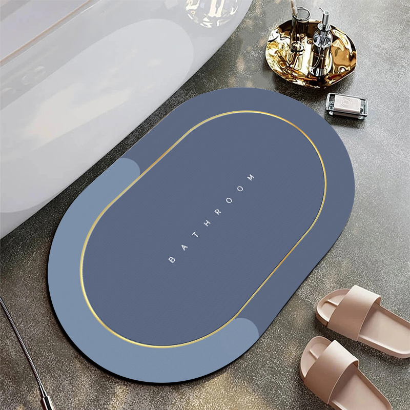 New Printed Custom Easy to Clean Mat Non-Slip Large Modern Rug for Family Bathroom and Kitchen Carpet Well Selling Blue and White Carpet Diatom Earth