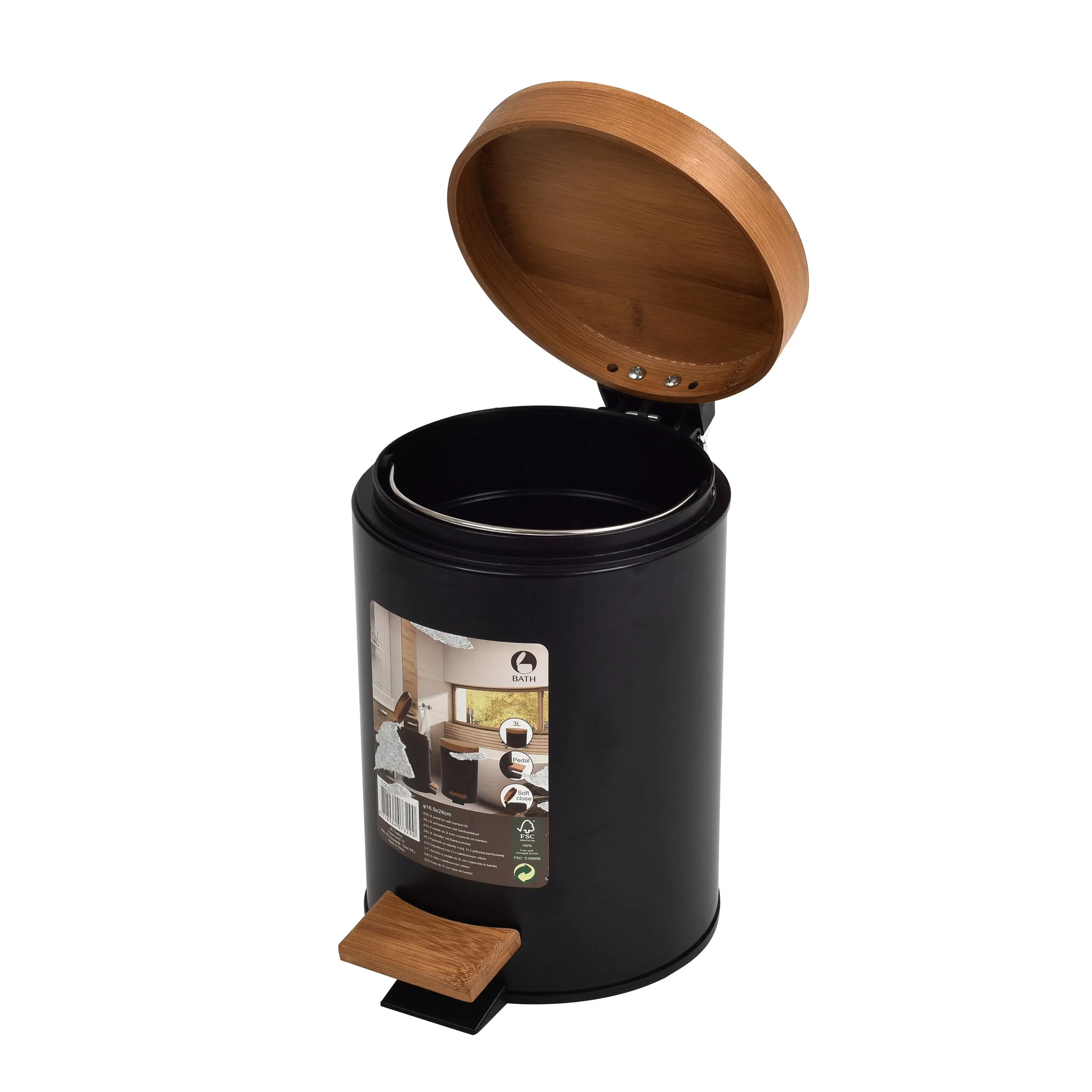 Metal Bin Soft Close for Bath and Hotal Use