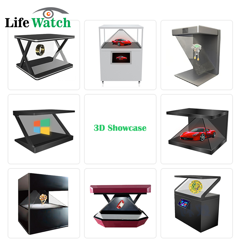 55 Inch 270 Degree Pyramid 3D Holographic Advertising Display with CE Approval