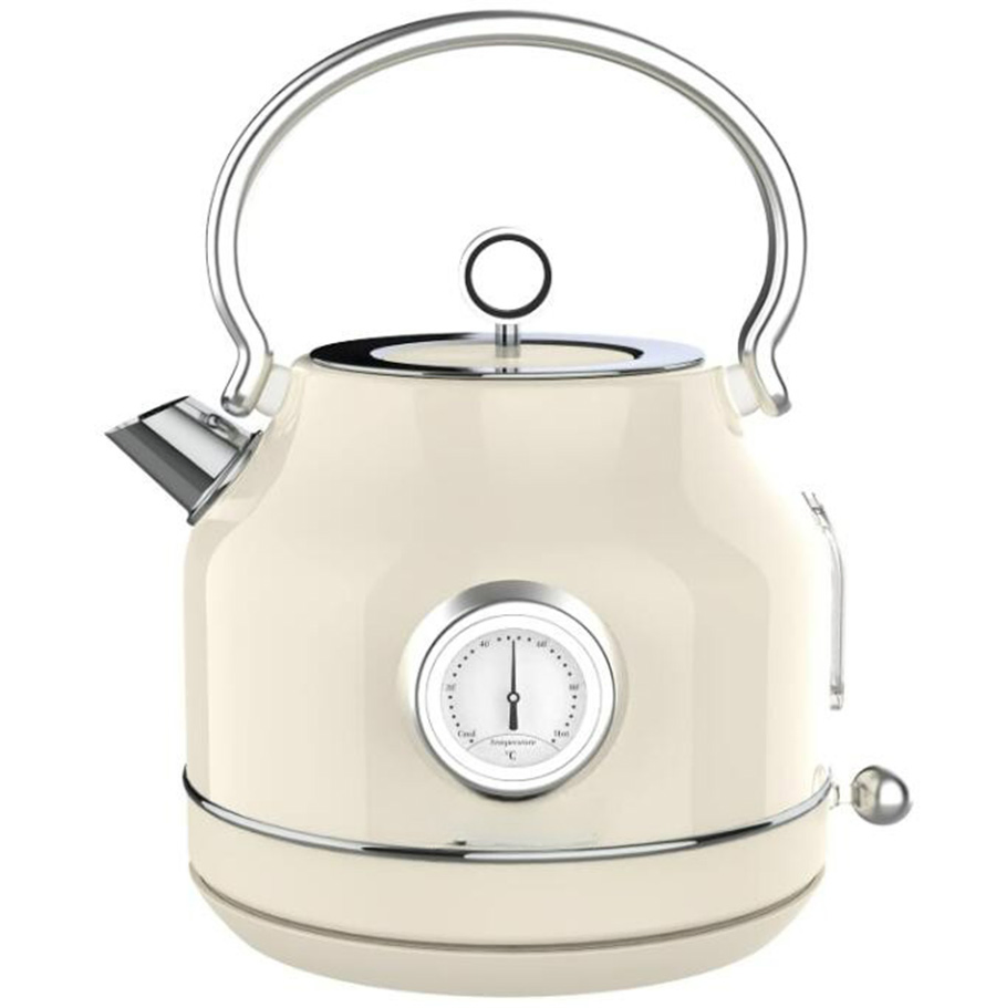 1.7L Retro Stainless Steel Tea Pot Hot Water Boiler Electric Kettle