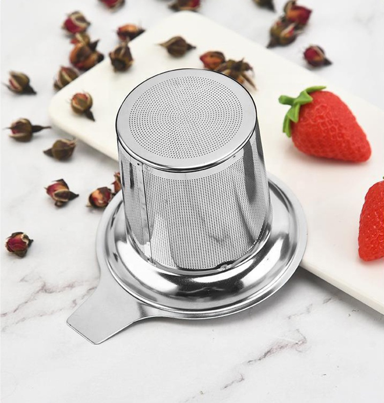 Dia 55mm 304 Stainless Steel Double Handle Tea Infuser Basket, Fine Mesh Tea Strainer, Tea and Coffee Filters for Loose Leaf