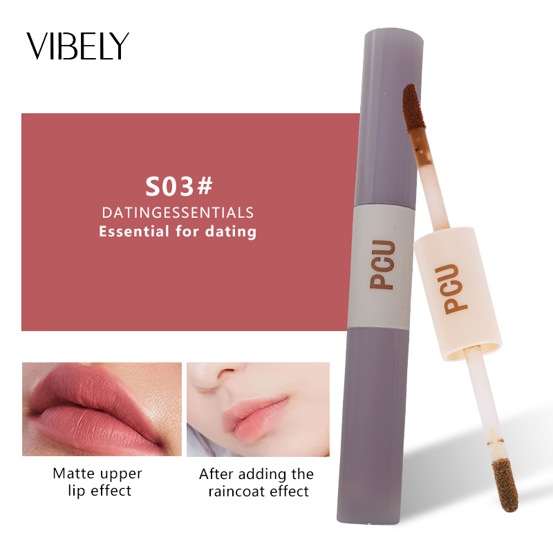 2-in-1 High Pigment Cosmetics Waterproof Liquid Lipstick Mirror Plumper Matte Lipgloss
