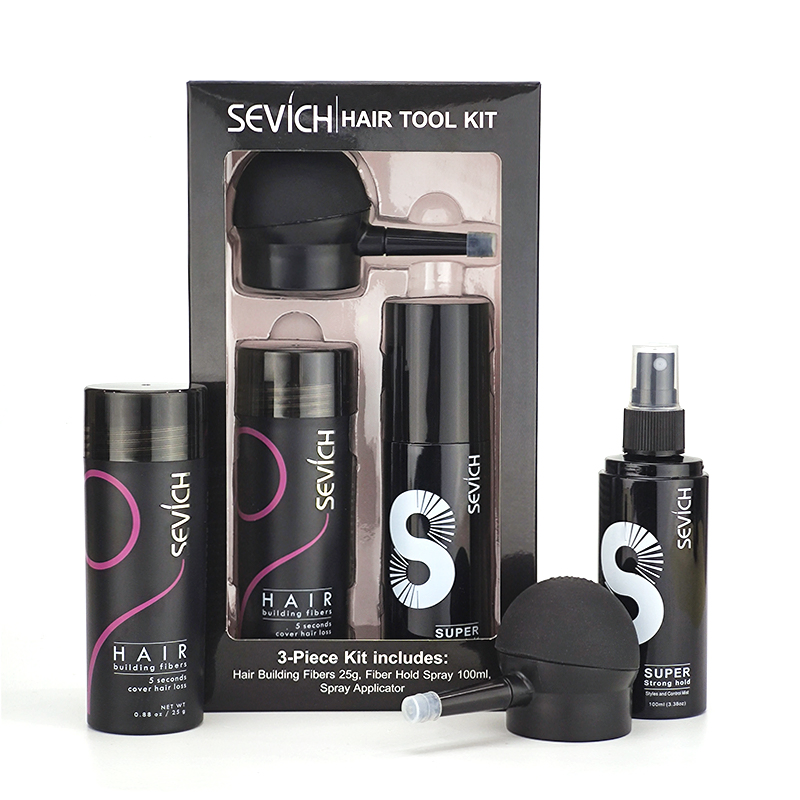 OEM Private Label Organic Thickening Styling Hair Fibre Keratin Powder Spray Applicator Hair Building Fiber