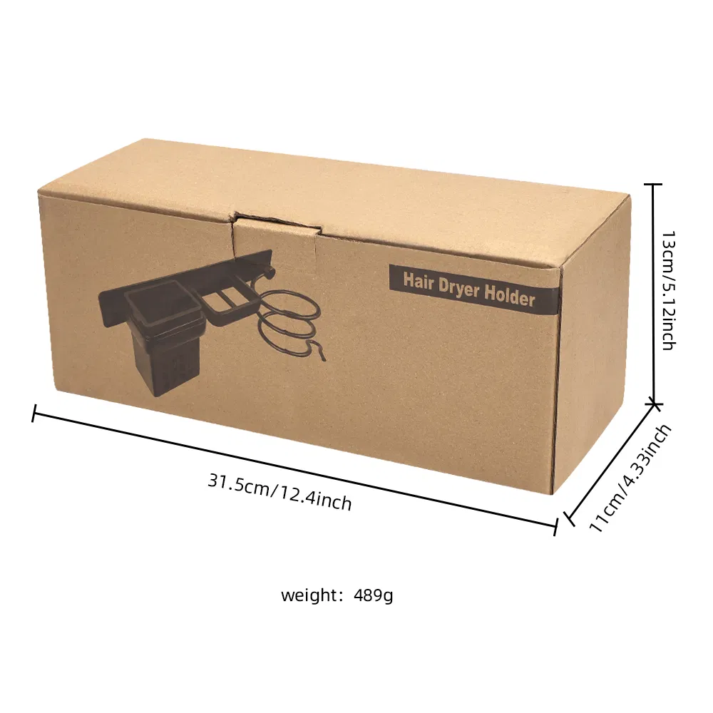 New Product Black Wall Mounted Hair Dryer Holder Storage Rack for Household Salon