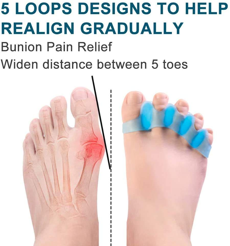 Gel Toe Separator with Hallux Valgus Protection Hammer Toe Straightener & Bunion Corrector