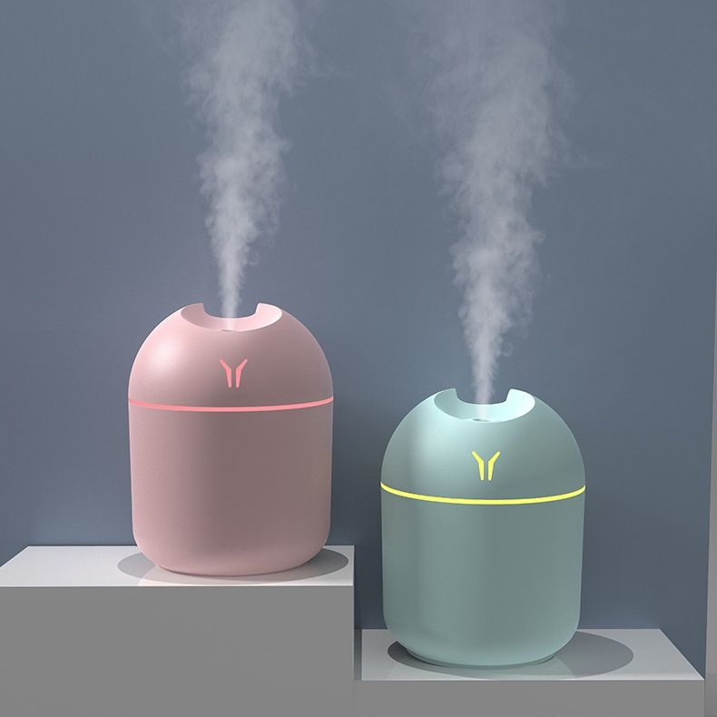Portable Mini Humidifier, Colorful, Cool Mist, USB Powered. Perfect for Bedroom, Office & Car (250ml, White)