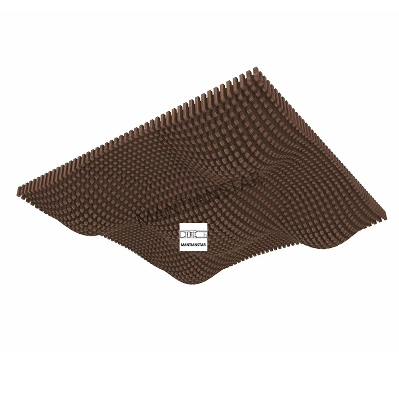 Customized Interior Decoration Fireproof Wood Grain Curve Art Aluminum Baffle Stretch Ceiling