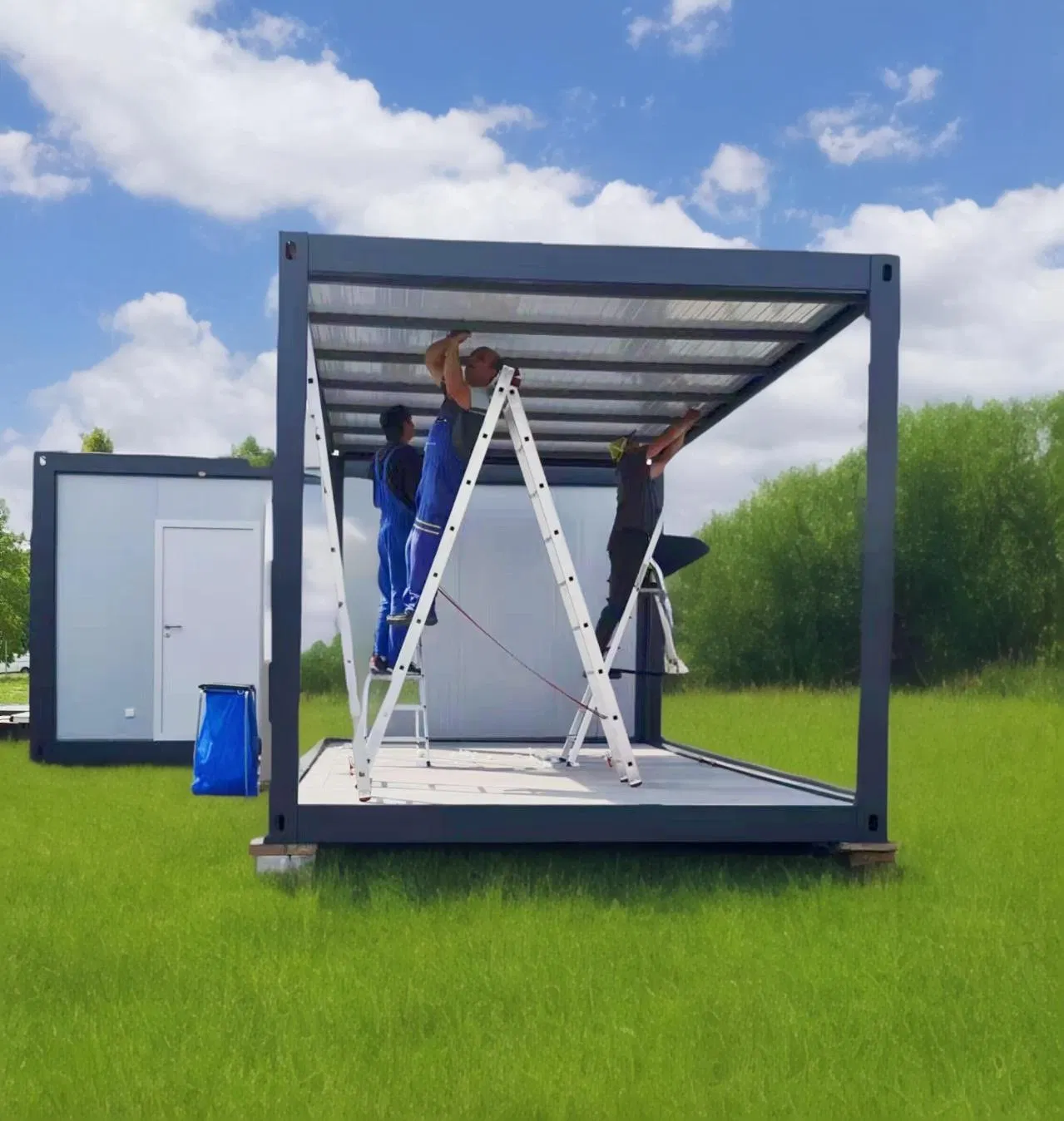 20FT Prefabricated Modular Office Container with Quick Installation Steel Structure Insulated Panels Construction Camp House