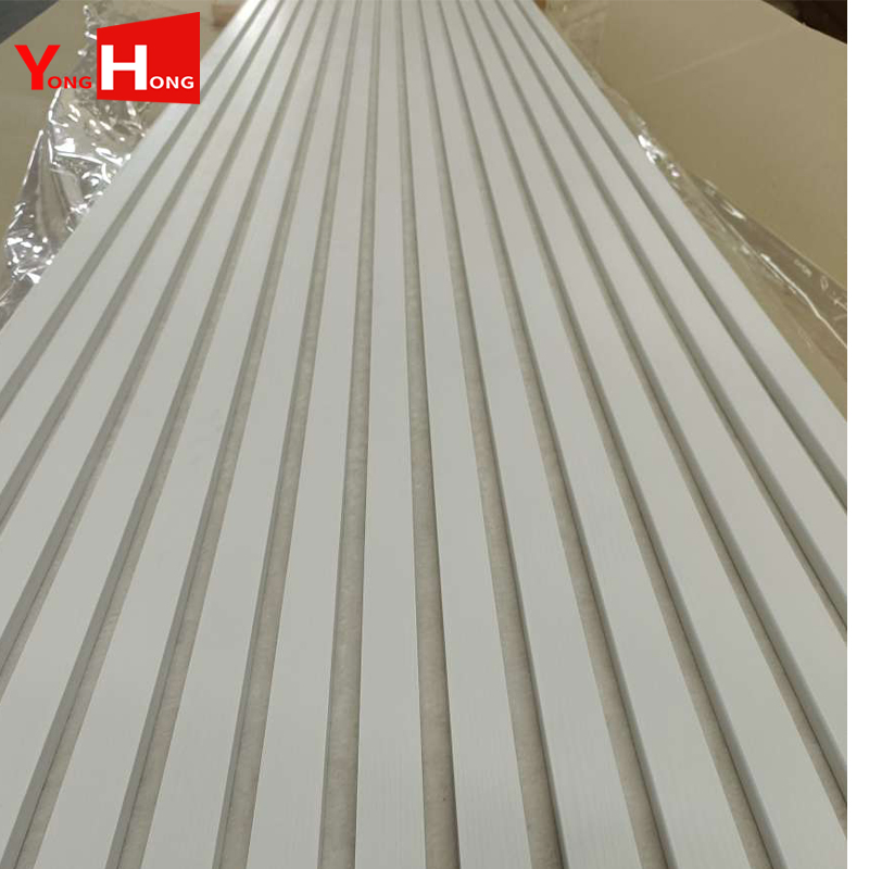 Natural Walnut White Oak Slat Covering MDF Pet Acoustic Slatted Wooden Ceiling Panel