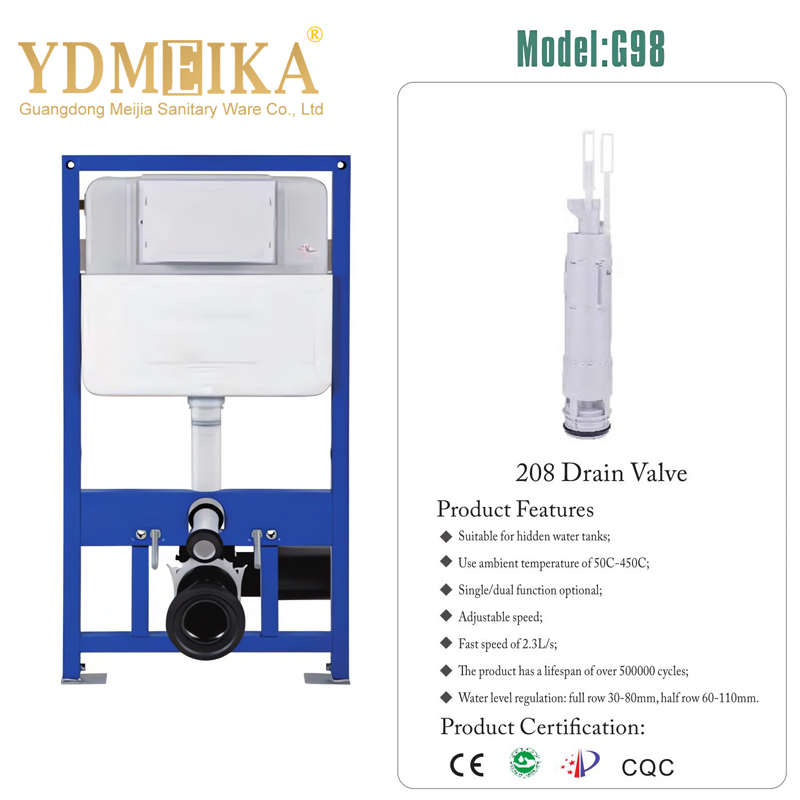 Modern Dual-Flush Wall Hung Toilet Water Cistern Hidden HDPE Manual Concealed Cistern