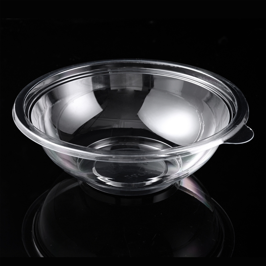 Food-Grade Safe 24oz 750ml Volume Disposable Plastic Round Fruit Salad Bowl