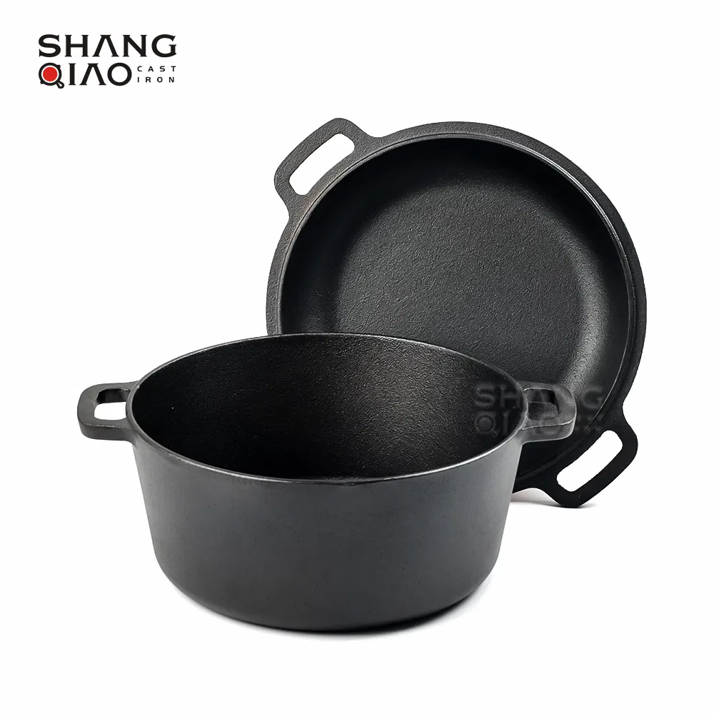 Чугунная кастрюля-духовка 2 в 1 с крышкой