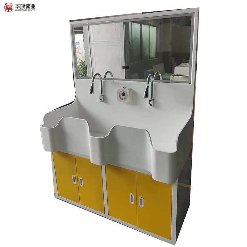 Hospital Scrub Sink Acrylic Solid Stone Surface Medical Sink with Cabinet