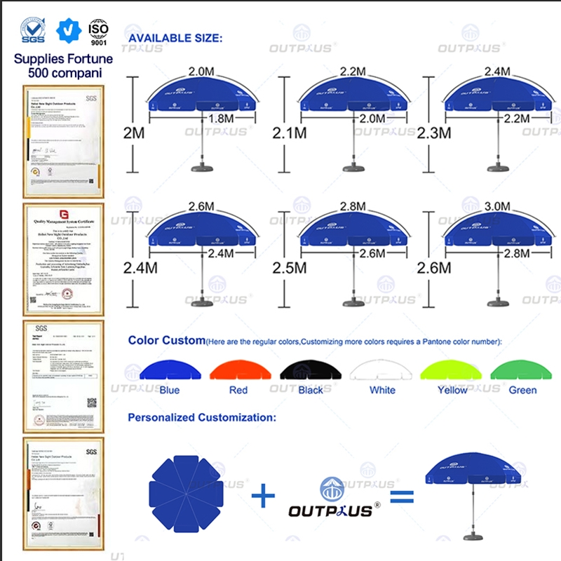 Рекламный зонт для сада и пляжа с логотипом