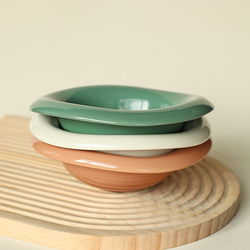 Irregular Yogurt Ice Cream Bowls Ceramic Breakfast Dessert Salad Fruit Bowl