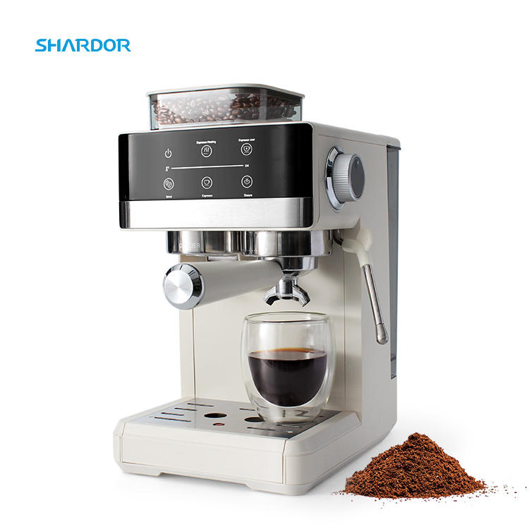 Espresso Coffee Machine with Grinder 20 Bar for Home Office Milk Frother Cappuccino Latte Machines Professional