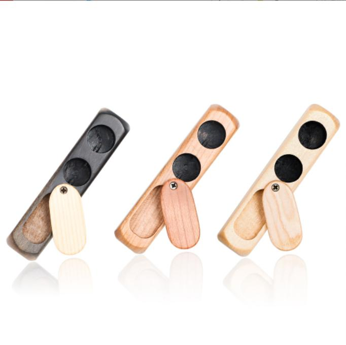 Two Hole Rotary Wooden Pipe with Cover for Storing Two in One Glass Pipe