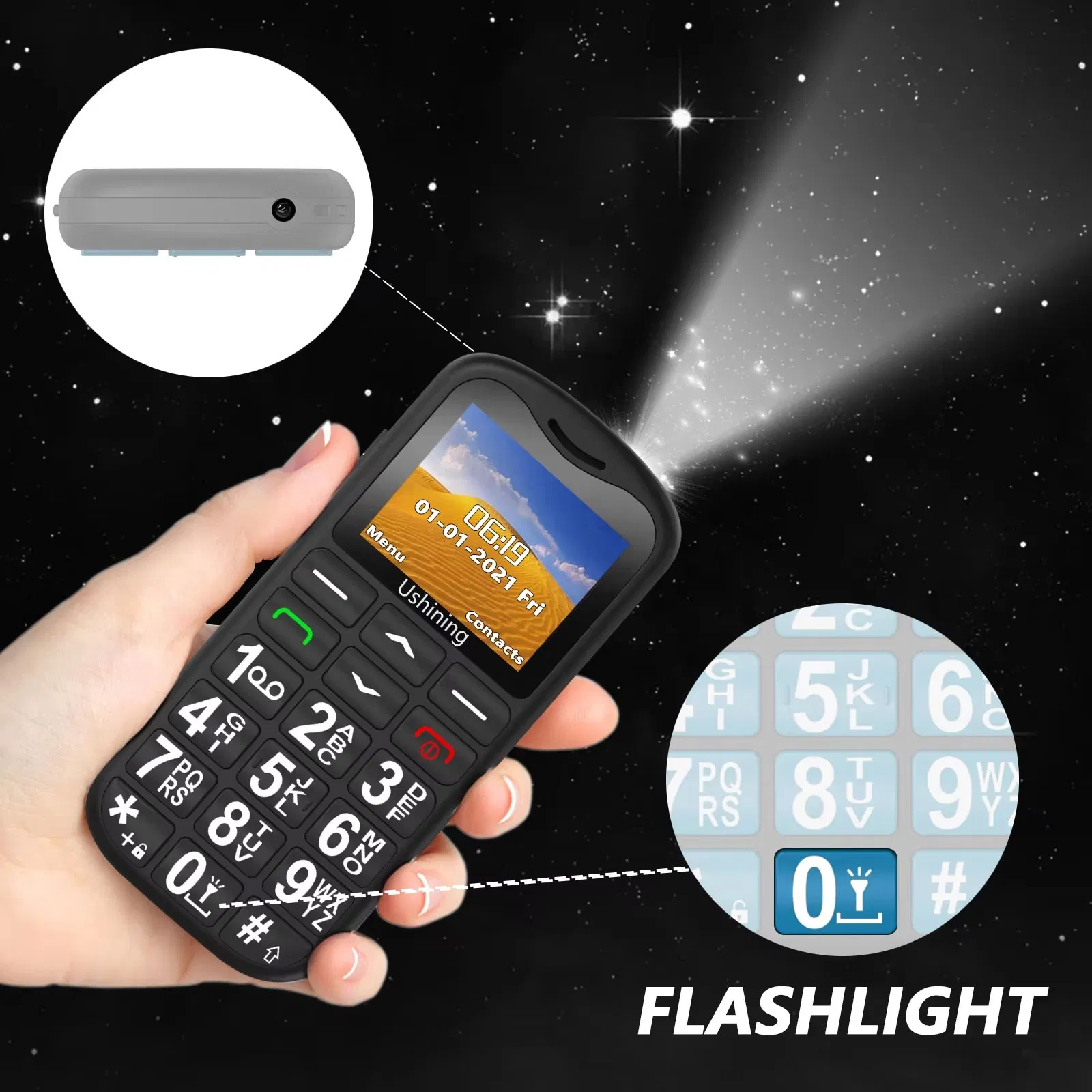 Кнопочный телефон Ushining G180 с кнопкой SOS, 2 SIM