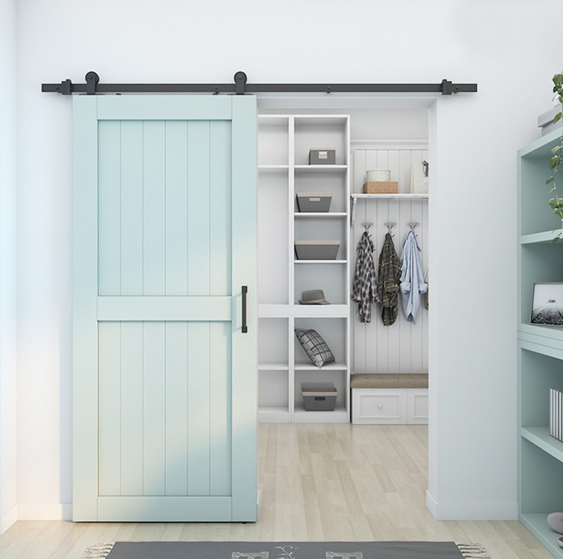Factory Price Top Mounted American Barn Door Hardware Kits Interior Kitchen Sliding Door Track Wheel Hanging Roller