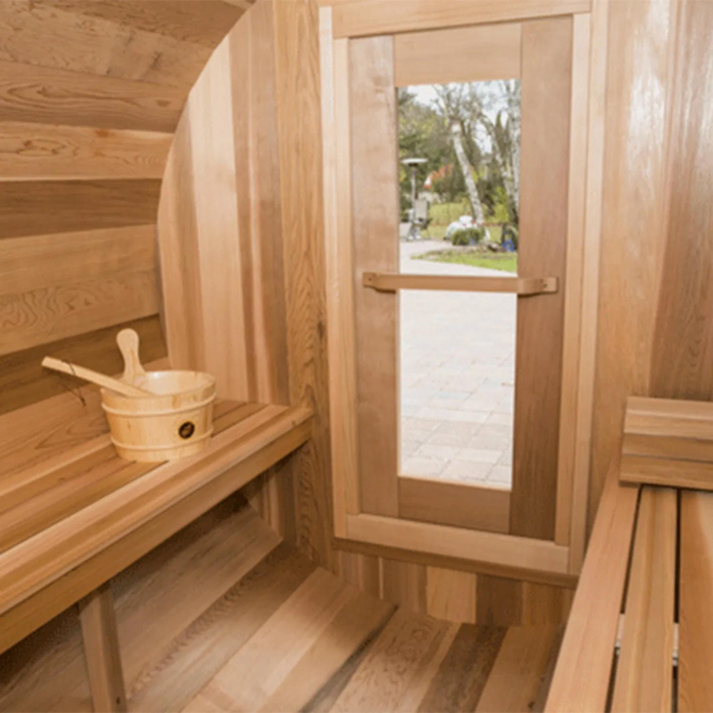 Outside Waterproof Not Easily Deformed Hemlock Wood Sauna Room