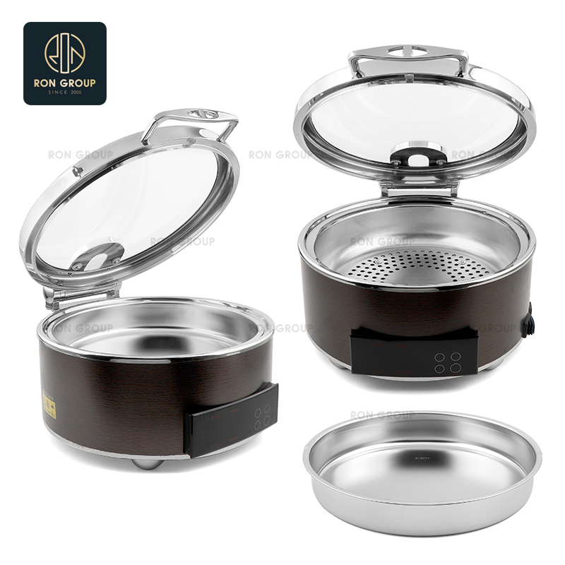 Factory Price Round Stainless Steel Catering Electric Buffet Food Warmer Hotel Restaurant Chafing Dish