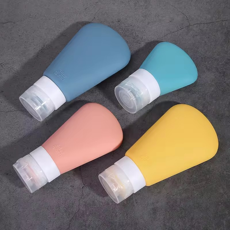 Portable Shampoo Lotion Soap Liquids Refillable Silicone Cosmetic Squeeze Travel Bottle Container