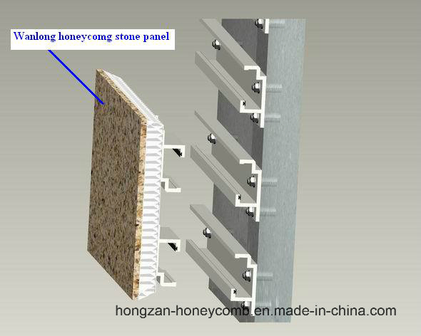 Dry Hanging Installing Marble Honeycomb Panel