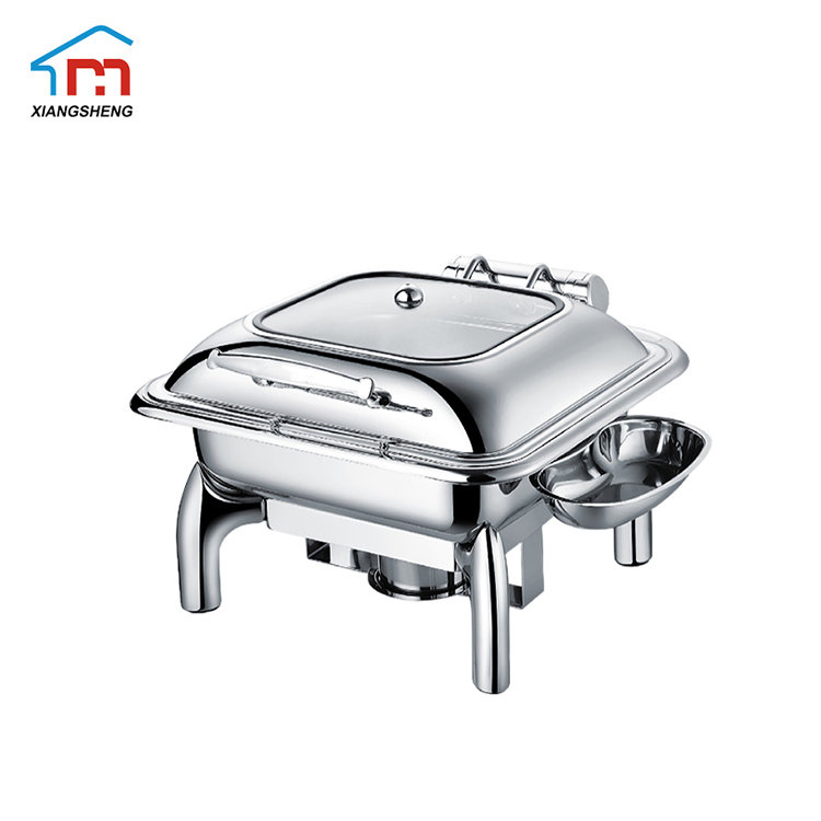 Xiangsheng Rectangle Stainless Steel Chafing Dishes Collection with Glass Window Lid