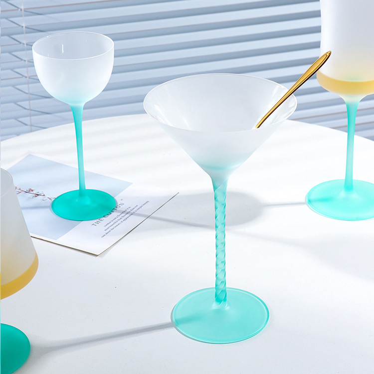 Crystal Glass Goblet Vintage Tumbler Candy Color Wine Glass