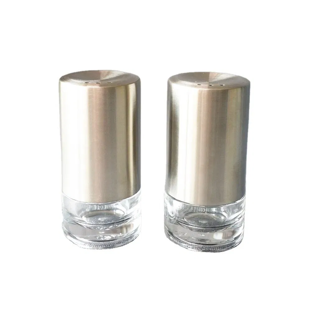Wholesale Mini Acrylic Kitchen Storage Spice Shaker Stainless Steel Salt and Pepper Shakers