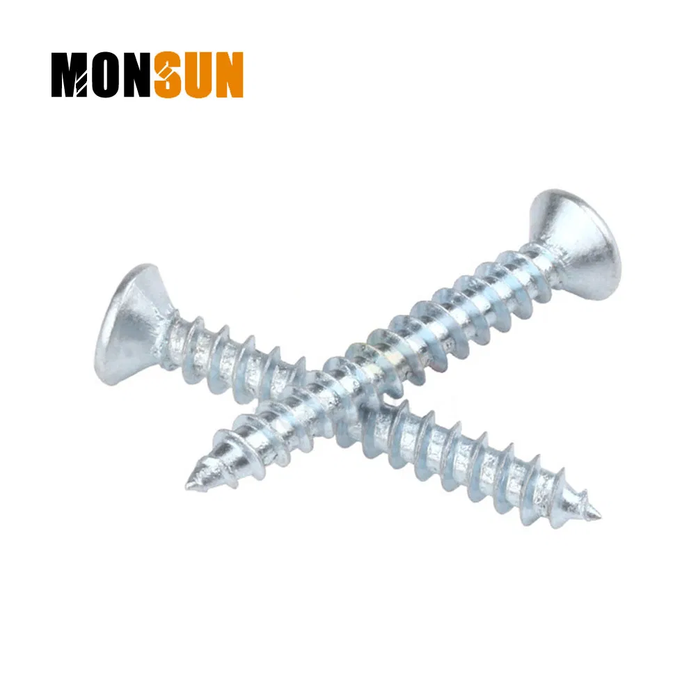 Винт саморез по металлу с плоской головкой, оцинкованный