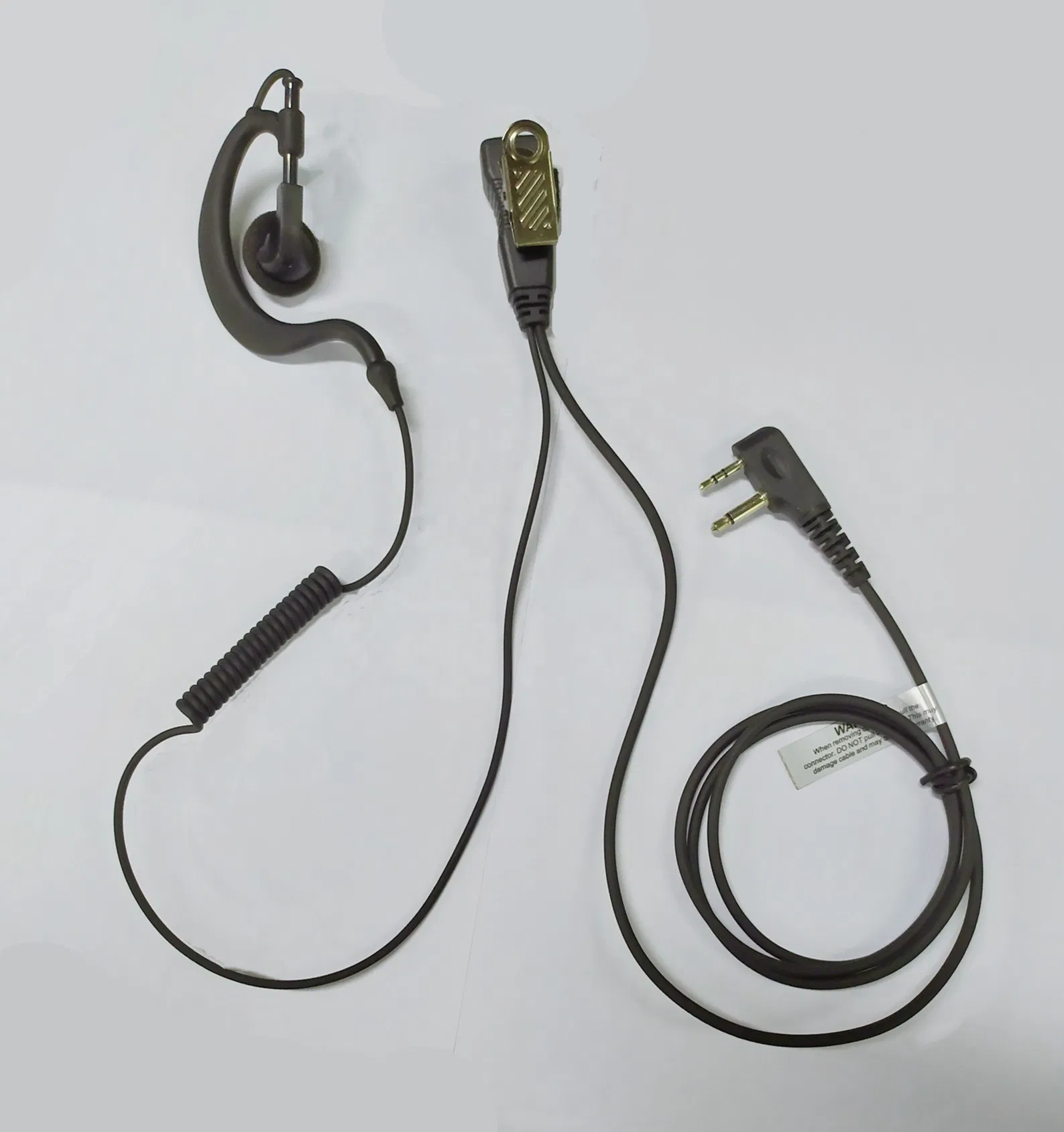 Adjustable Size and 360 Degree Rotatable D Shaped Ear Hanger with Ptt Design Earpiece