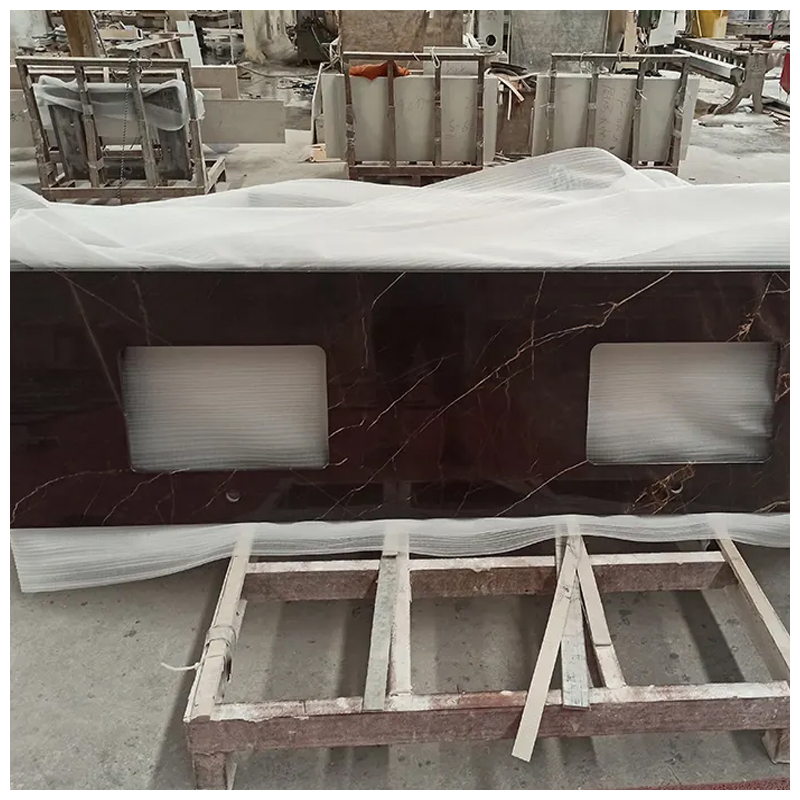 Saint Laurent Brown Marble Kitchen and Bathroom Countertops