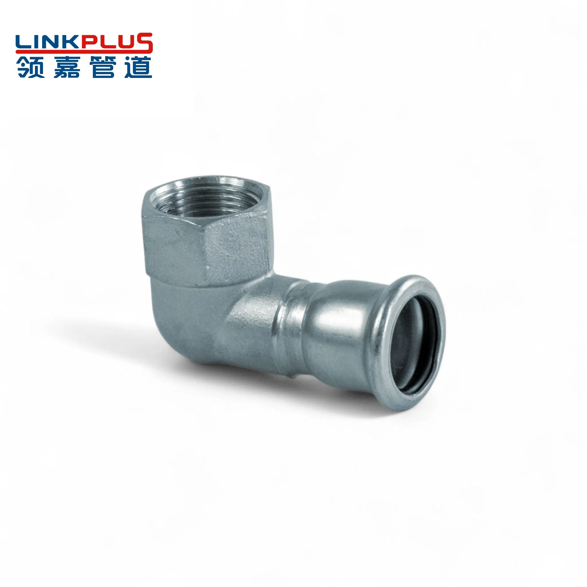 Elbow Adapter 90° with Female Thread, Tee, Galvanized Carbon Steel, ASTM Stainless Steel, 304 316L, Gas, Industry Water, Air Plumbing Press Fitting Pipe