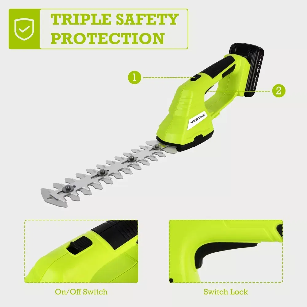 High Pole Electric Cordless 2-in-1 Grass Shears and Hedge Trimmer Grass Cutter