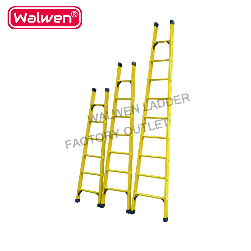 7FT Single Section Straight All Fiberglass D-Rung Extension Ladder with Fiberglass Rungs and Rails