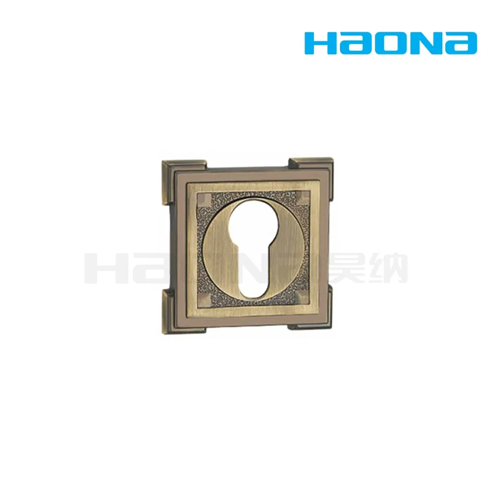 Antique Bronze Square Calabash Shape Hole Zinc Alloy Lock Core Cover Rosette Escutcheon