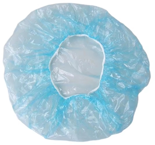 Wholesale Disposable Transparent PE Plastic Shower Caps Waterproof Hair Cover Adults Elastic