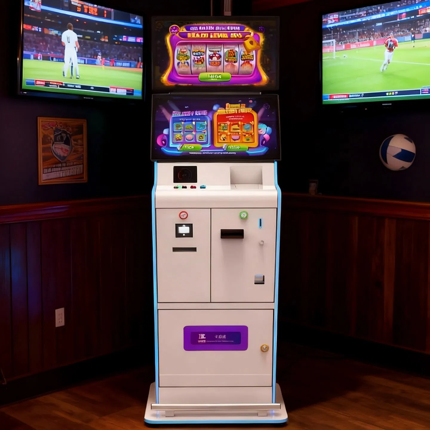23.8" Dual Touch Screen Sports Betting Kiosk/Lottery Ticket Printing Kiosk for Gaming Business