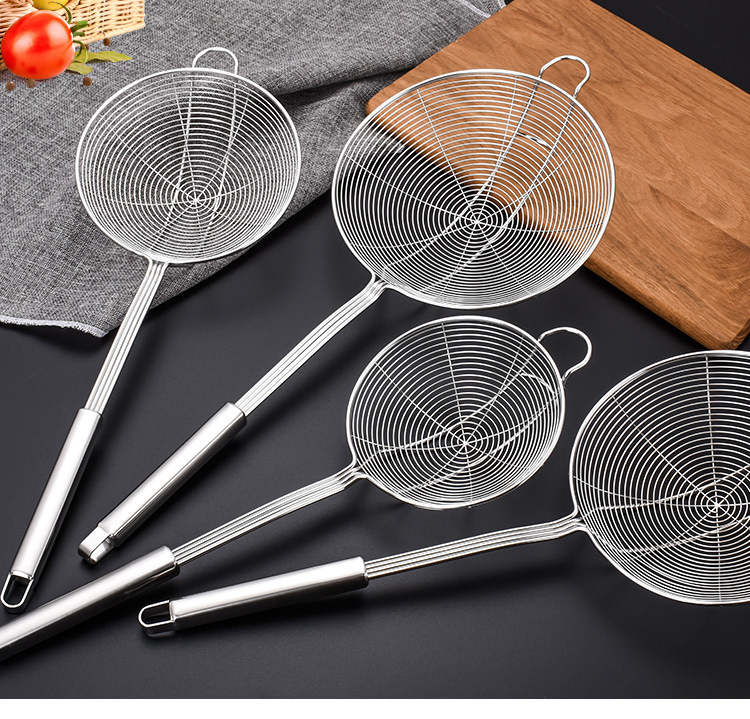 Stainless Steel Fine Mesh Oil Nest Leak Flour Sieve Kitchen Food Tea Coffee Powder Juice Colander Filter Baking Tool Strainer