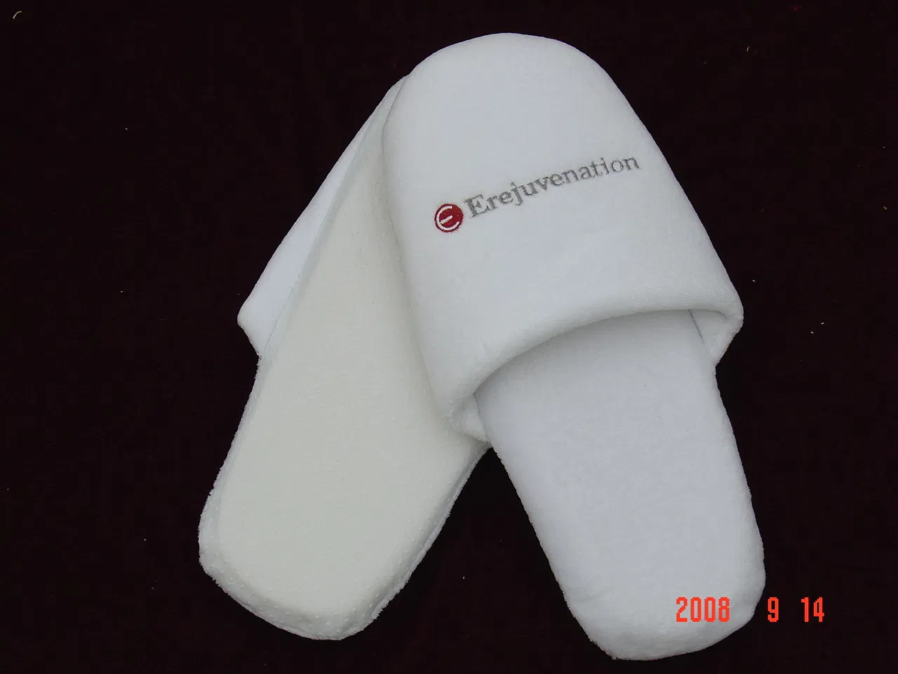Chic Hand Made Hotel Slippers with Plush Polyester Velour Upper