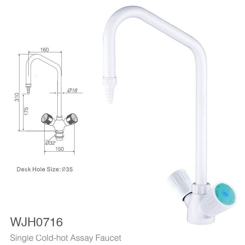 Лабораторный кран медный двухрукояточный