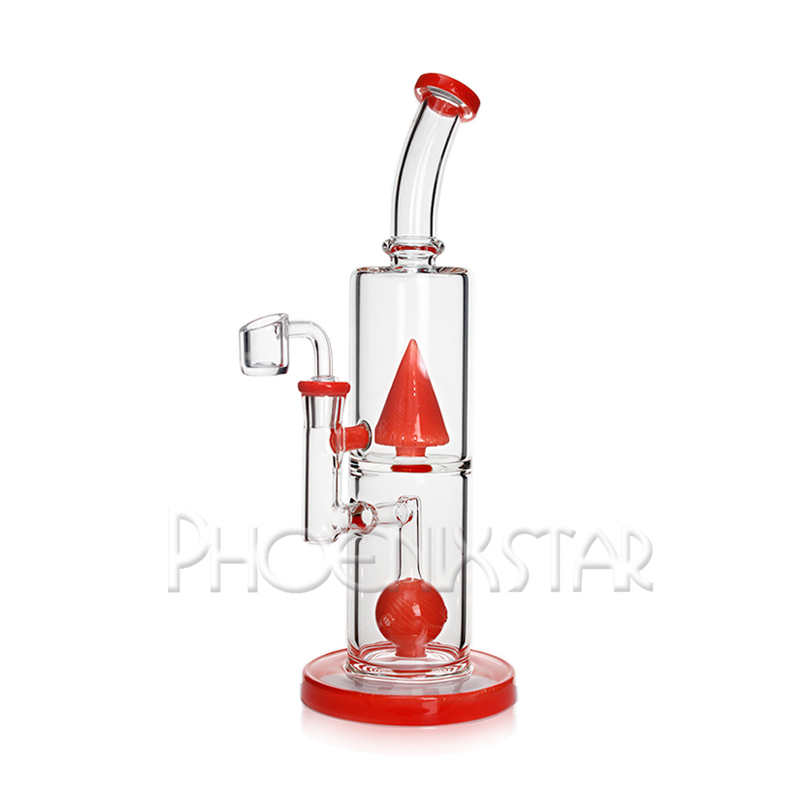 Phoenixstar High Quality 11.5 Inches Borosilicate Glass Hookah Bubbler American Color Glass Smoking Water Pipe with 14mm Quartz Banger