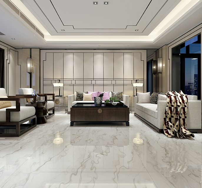 Wholesale Marble Look Grey Color Polished Glazed Porcelain Ceramic Floor Tile